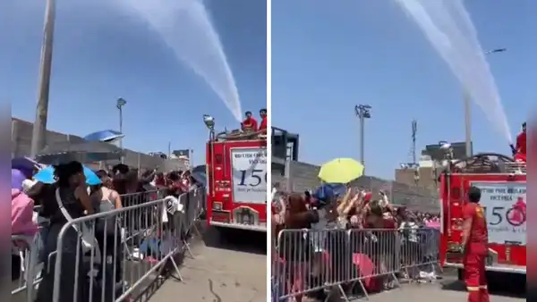 ¡Mojaron a las ARMY! Bomberos lanzan agua a fanáticas de BTS para aliviar las altas temperaturas