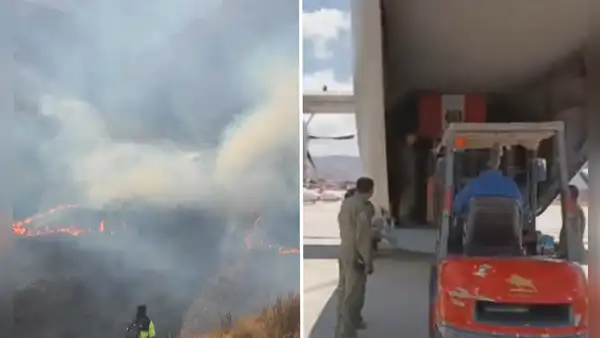FAP envía avión Spartan y helicóptero MI-17 para combatir incendio forestal en Cusco