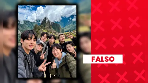 Es falso que BTS haya visitado Machu Picchu durante su visita al Perú: imagen fue elaborada con inteligencia artificial