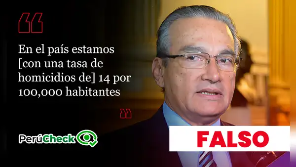 Es falso que la tasa de homicidios en el Perú sea de 14 por cada 100,000 habitantes, como dijo Alejandro Aguinaga