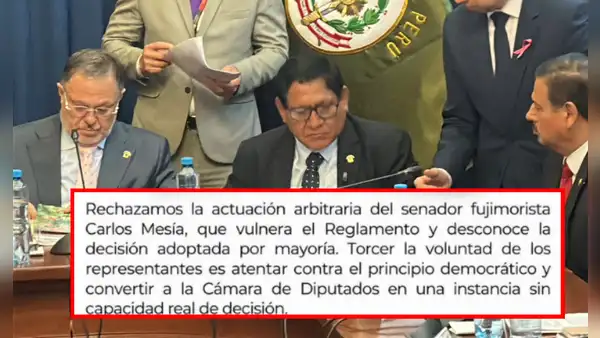 JP acusa a Carlos Mesía de vulnerar el reglamento y advierte que no dará "un cheque en blanco" al Gobierno de Fujimori