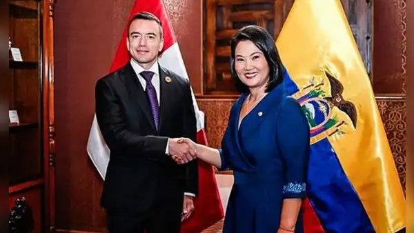Keiko Fujimori y Daniel Noboa, presidente de Ecuador, se reúnen en Lima en medio de crisis de seguridad fronteriza
