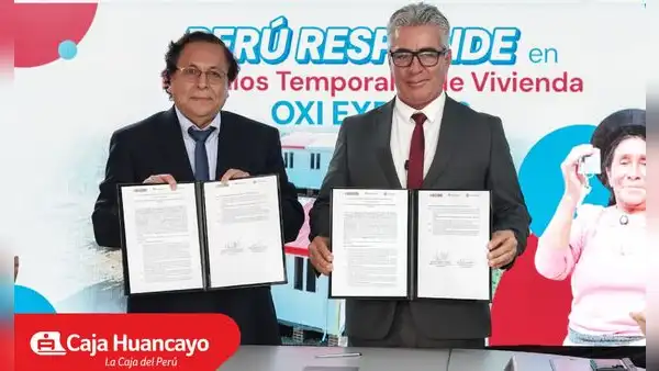 Caja Huancayo y el Ministerio de Vivienda suscriben histórico convenio por S/ 24,46 millones para atender a familias damnificadas de Junín