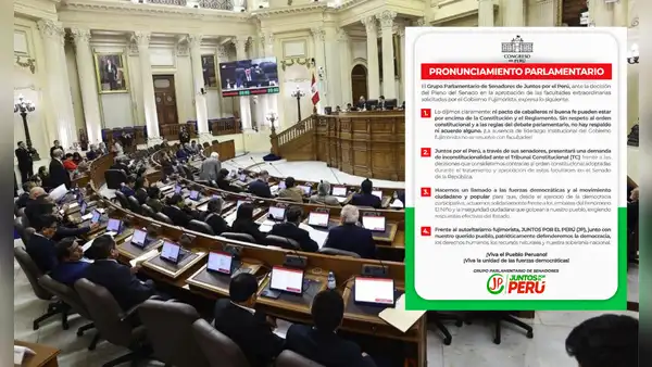 Juntos por el Perú presentará demanda de inconstitucionalidad por aprobación de pedido de facultades
