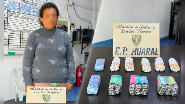 Intento de ingreso ilegal en penal de Huaral: mujer llevaba 100 cigarrillos, encendedores y papel rila adheridos al cuerpo para su hijo