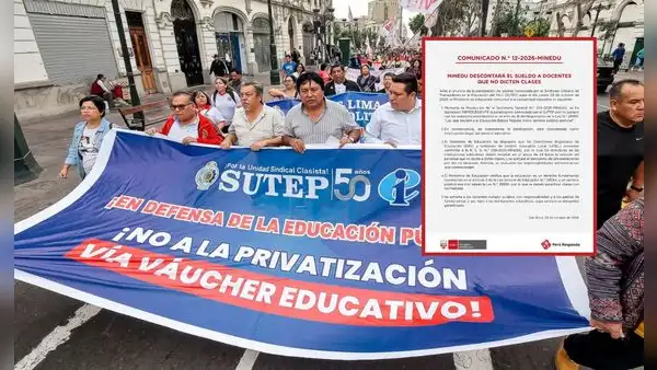 Ministerio de Educación amenaza con sanciones y recorte de sueldo a maestros que acaten paro del Sutep este jueves