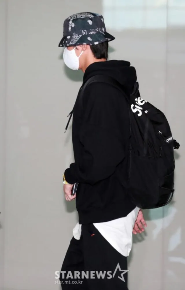 Park Seo Joon en el aeropuerto de Incheon, 3 de septiembre. Foto: Star News