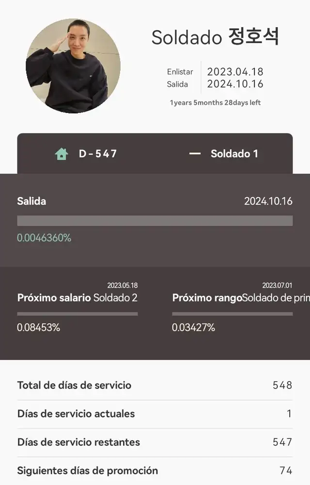 J-Hope en el servicio militar. Foto: app Goondori   