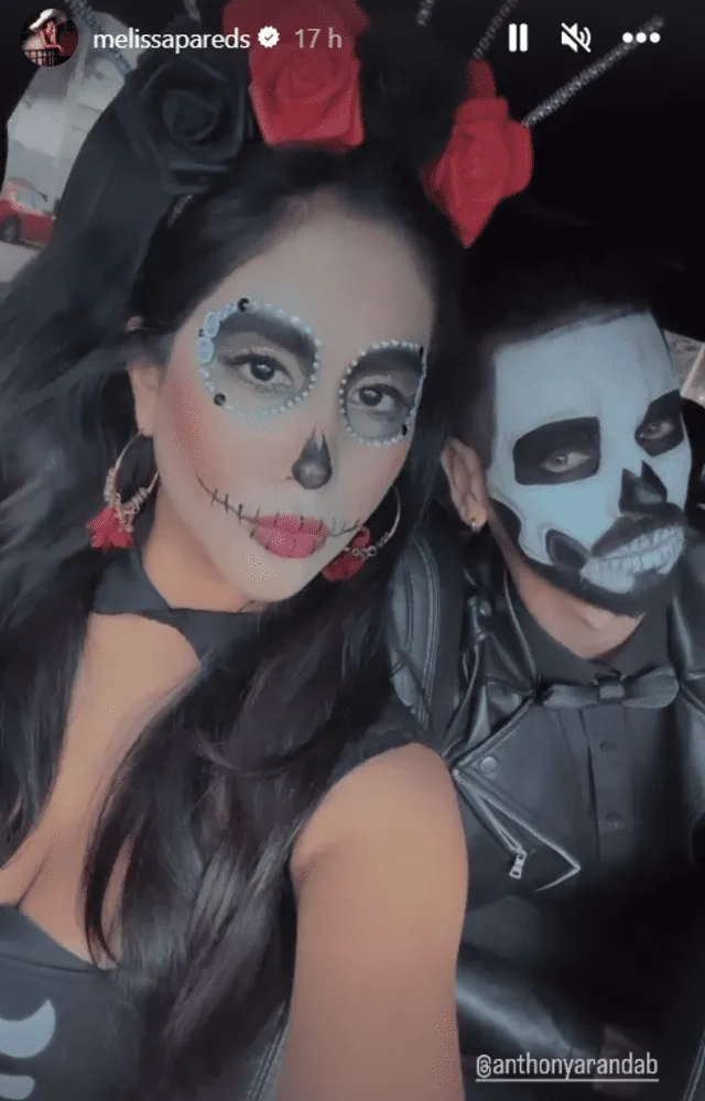 Melissa Paredes y Anthony Aranda celebraron Halloween. Foto: Instagram   