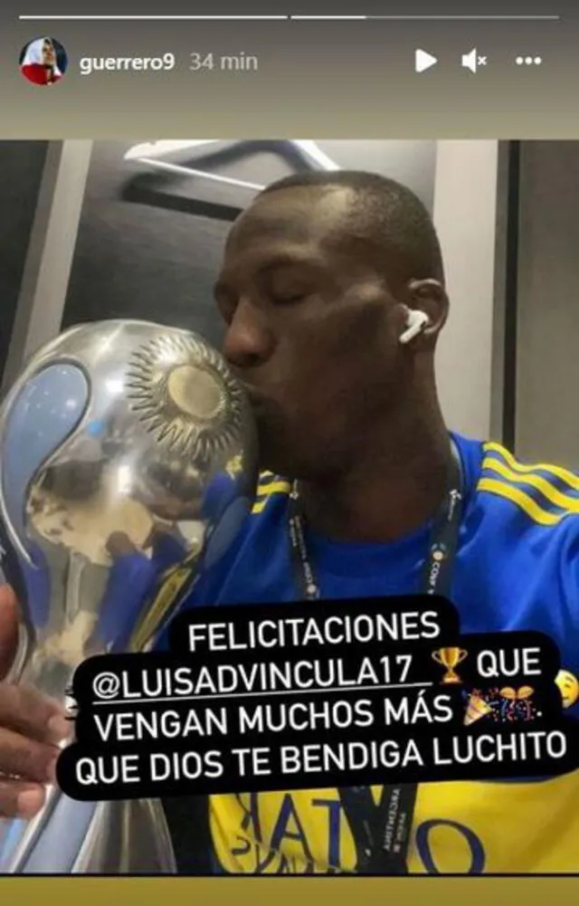 Por medio de sus redes sociales, Paolo Guerrero felicitó a Luis Advíncula por su primer título internacional