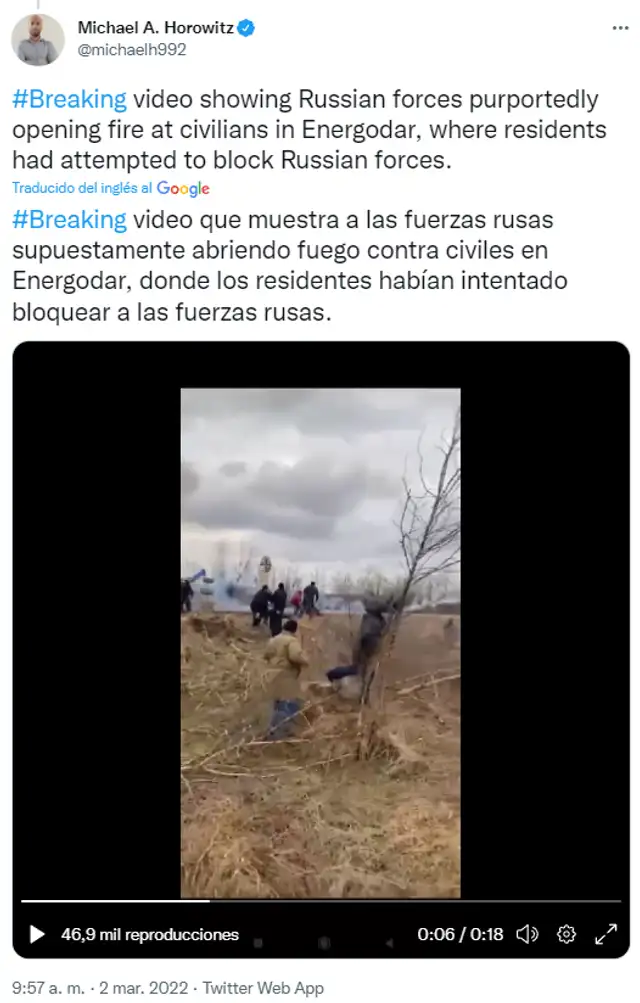 Barricadas de Energodar que impiden a las tropas rusas ingresar a la central nuclear Zaporiyia