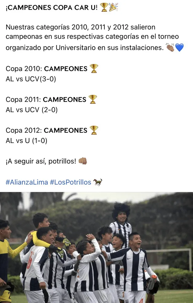 Alianza Lima campeón torneo CAR U