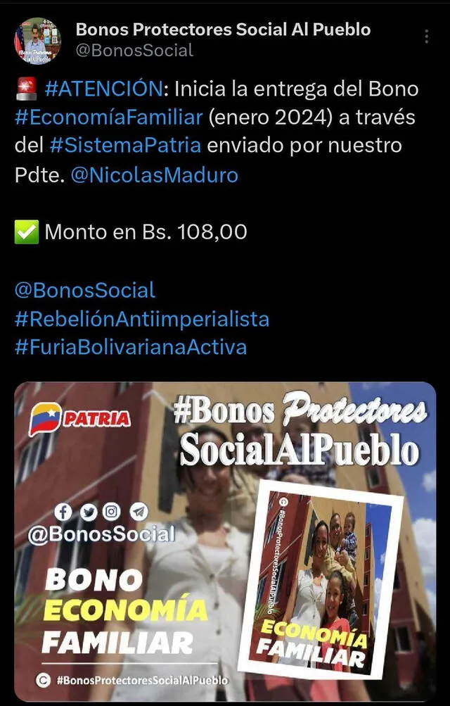 Bono Economía Familiar enero 2024: COBRA HOY subsidio en 5 pasos | cómo solicitar bono economía familiar | nuevo pago bono Economía Familiar | Carnet de la Patria | por qué no me llega el bono | Nicolás Maduro