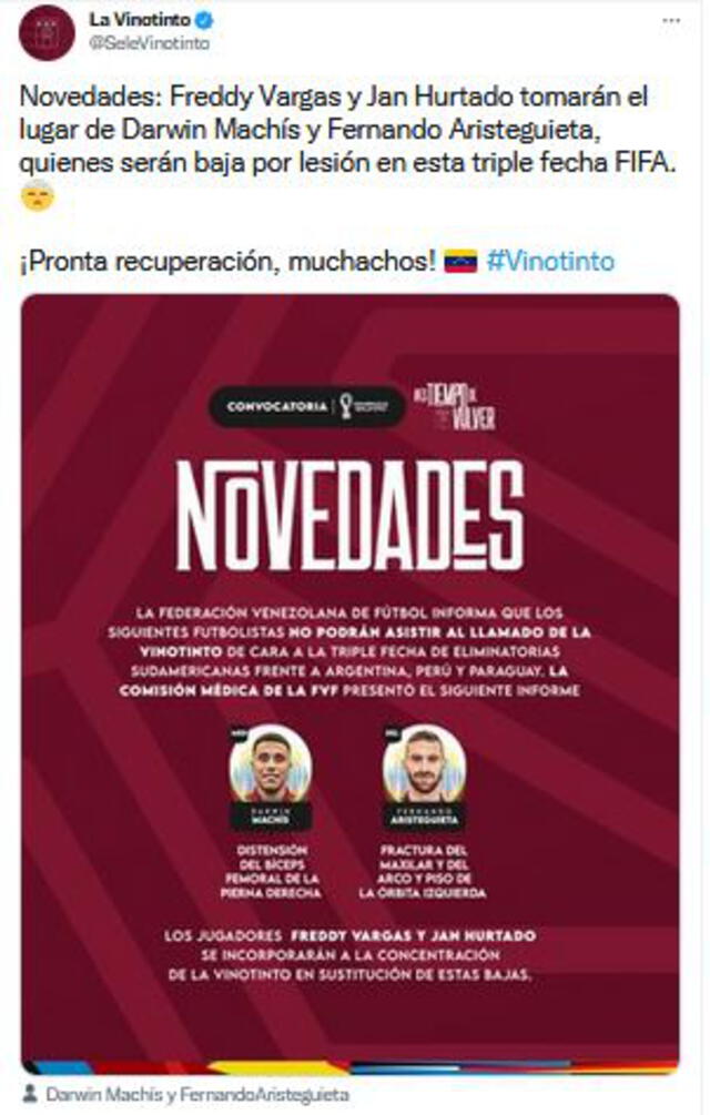 Comunicado de la Federación Venezolana de Fútbol