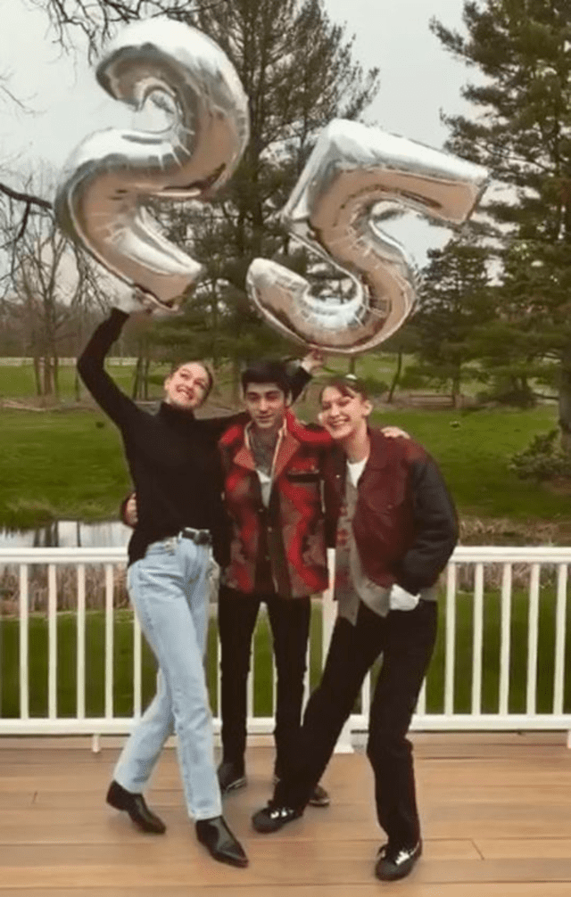 Gigi Hadid y Zayn Malik celebrando juntos el cumpleaños número 25 de la modelo.