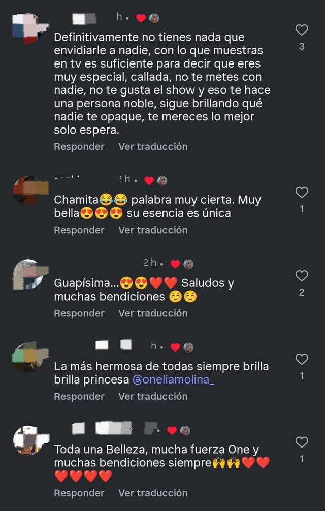 Comentarios a favor de Onelia Molina. Comentarios a favor de Onelia Molina.