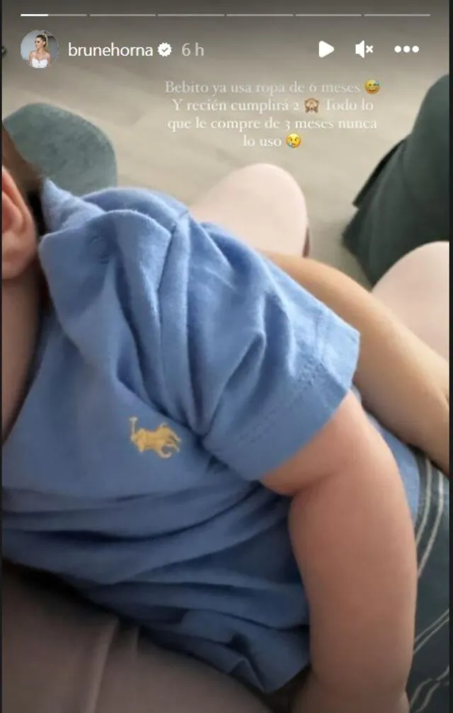 Brunella compartió cómo se le ve las nuevas prendas a su bebé. Foto: Instagram / Brunella Horna   