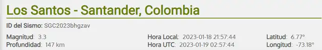 Temblor en Colombia