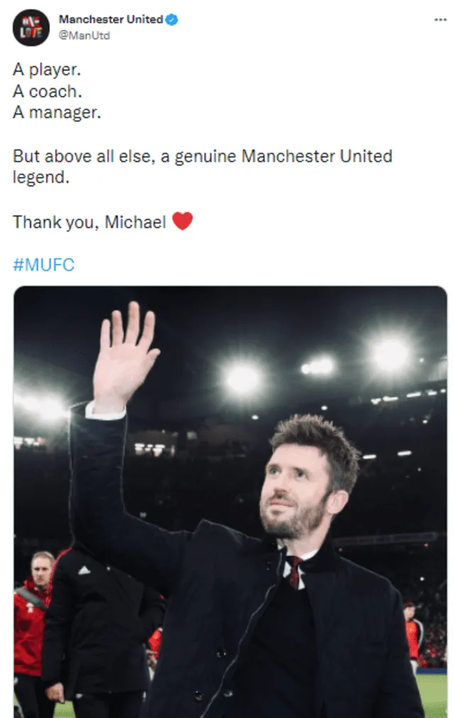 Mensaje del Manchester United. Foto: captura Twitter