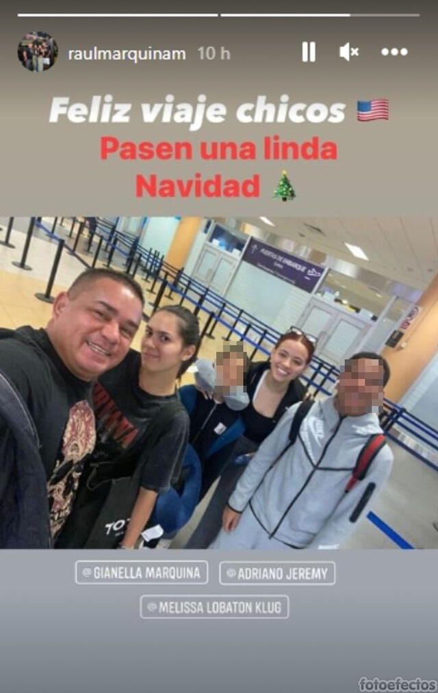  Raúl Marquina acompañó a su hija y a los herederos de Melissa Klug al aeropuerto. Foto: Instagram/Raúl Marquina   