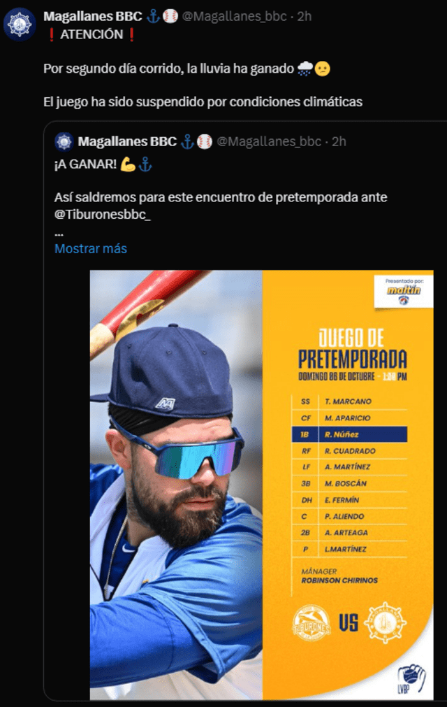 Comunicado de Magallanes. Foto: Magallanes 