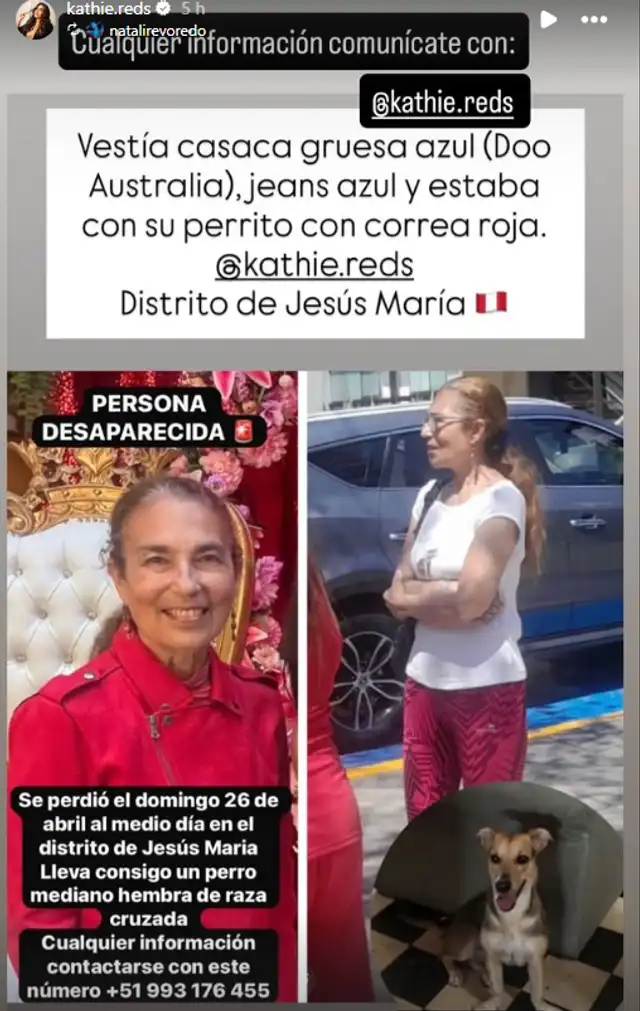 Kathie Reds pidió ayuda a los usuarios para ubicar a su madre. Foto: Instagram.  