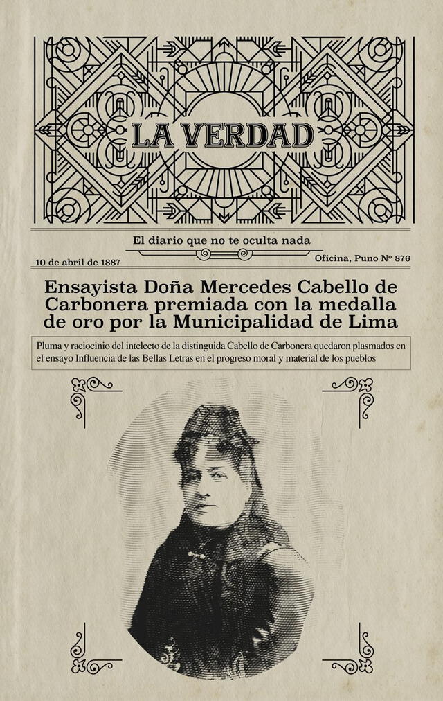 Mercedes Cabello de Carbonera. Foto: Archivo de la mujer peruana