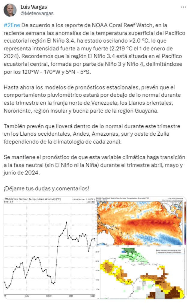 Las altas temperaturas atacarán a varias zonas del caribe. Foto: Luis Vargas/X