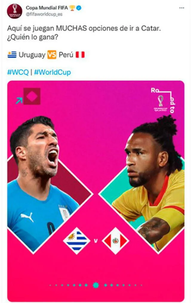 FIFA se pronuncia vía redes sociales sobre el Perú vs. Uruguay. Foto: FIFA.