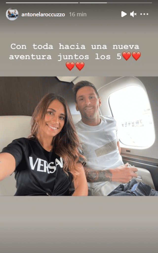 El mensaje de la esposa de Lionel Messi durante su partida a París. Foto: captura Instagram