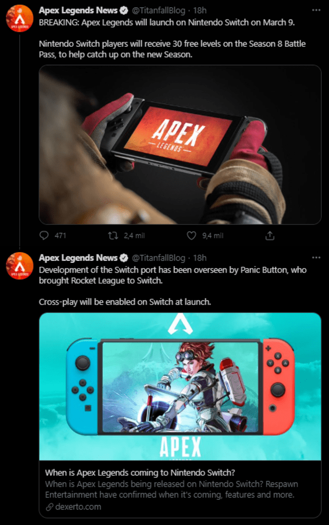 Apex Legends en Nintendo Switch