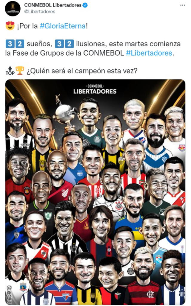 Afiche promocional de la fase de grupos. Foto: Conmebol Libertadores
