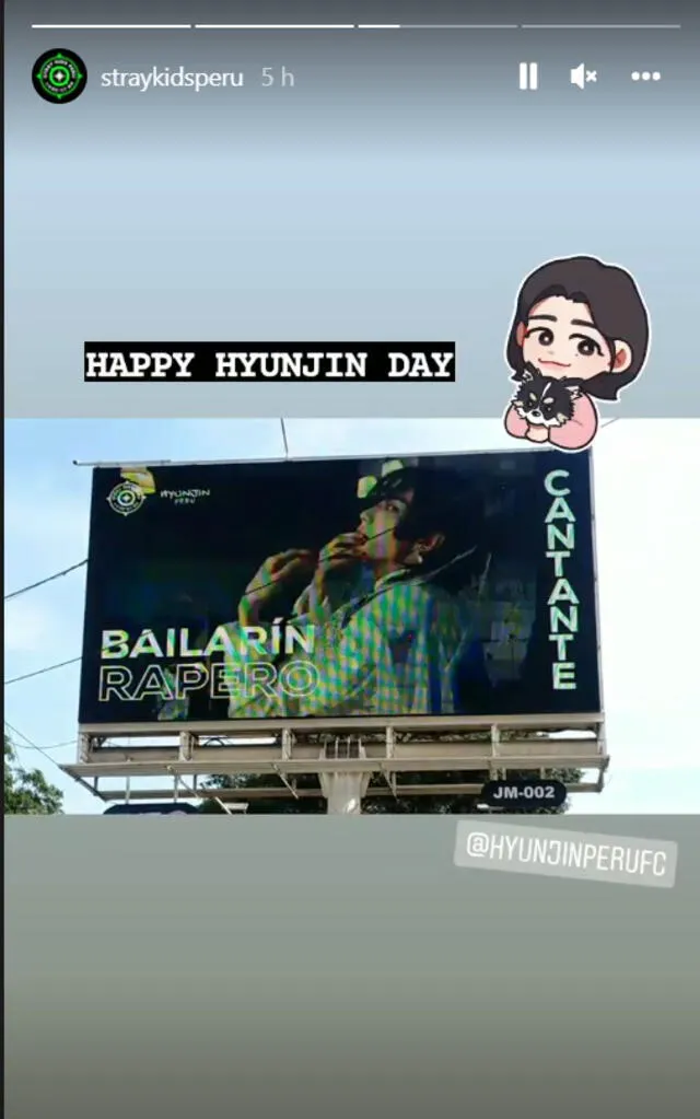 Panel LED para el cumpleaños de Hyunjin de Stray Kids en Perú. Foto: captura Instagram