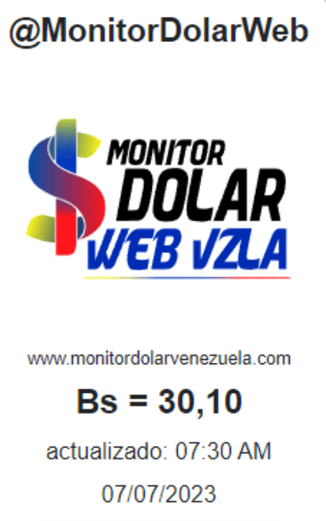  Monitor Dólar HOY, viernes 7 de julio: precio del dólar en Venezuela. Foto: monitordolarvenezuela.com   