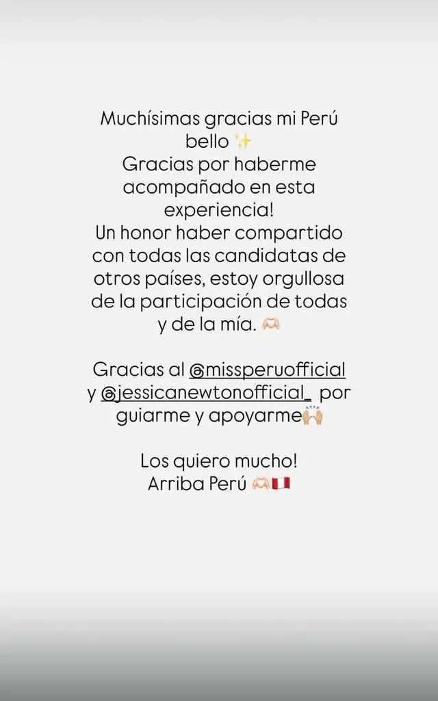 Mensaje de Karla Bacigalupo. Foto: Instagram Mensaje de Karla Bacigalupo. Foto: Instagram