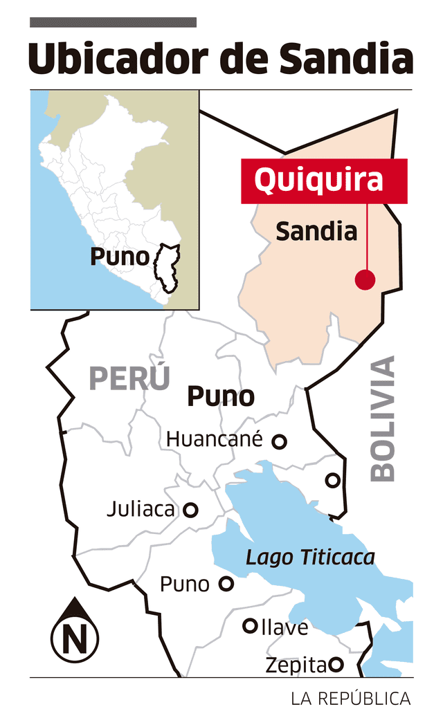  Ubicación geográfica del distrito de Sandia. Foto: La República  