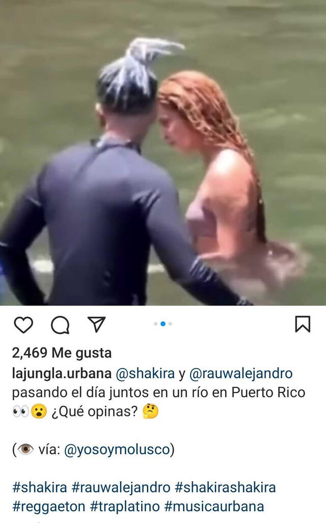 Esta mañana, se difundieron imágenes de Rauw y Shakira nadando en Puerto Rico. Foto: Instagram/Yo soy molusco   