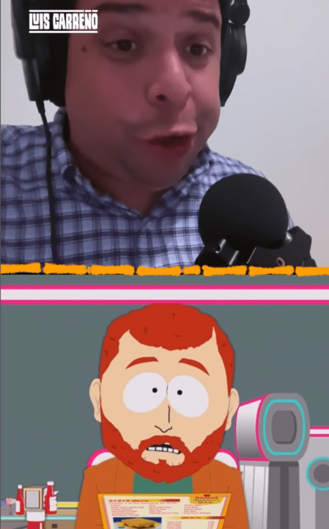 Luis carreño interpretó a Kyle adulto en "South Park".