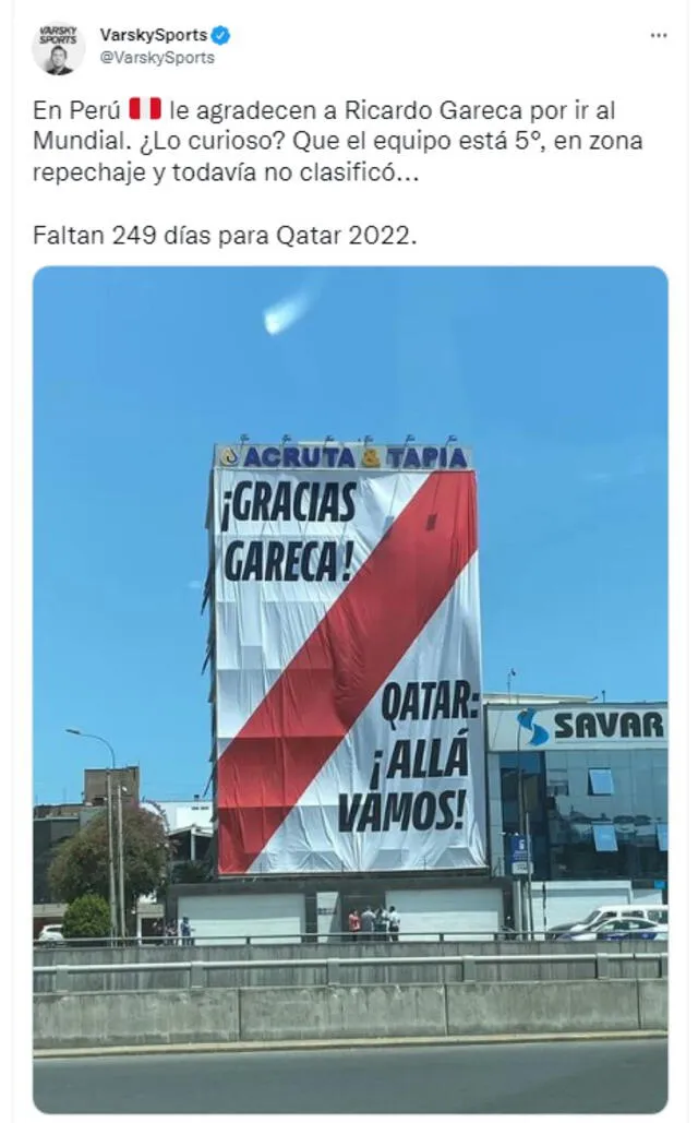 Varsky compartió la foto de la gigantografía en sus redes sociales.