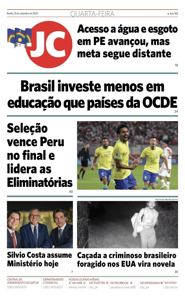  Las reacciones de la prensa brasileña tras el triunfo sobre Perú. Foto: Quarta Feira.   