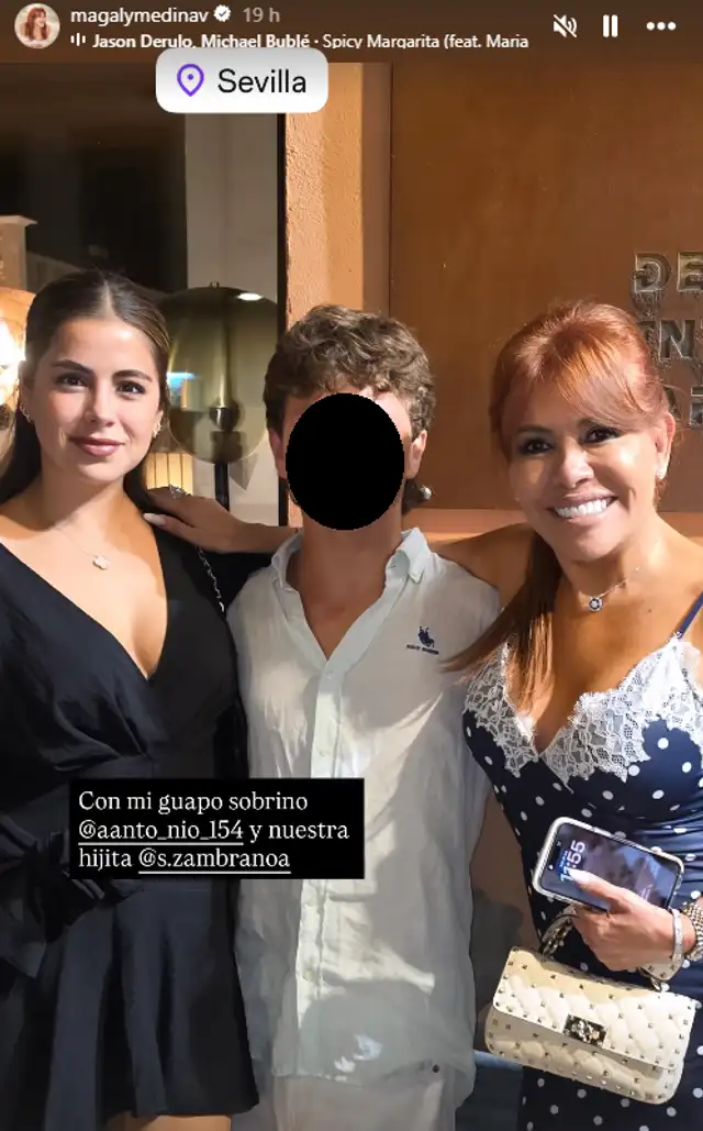 Magaly Medina junto a Antoñito y Silvana Zambrano. Foto: Instagram.