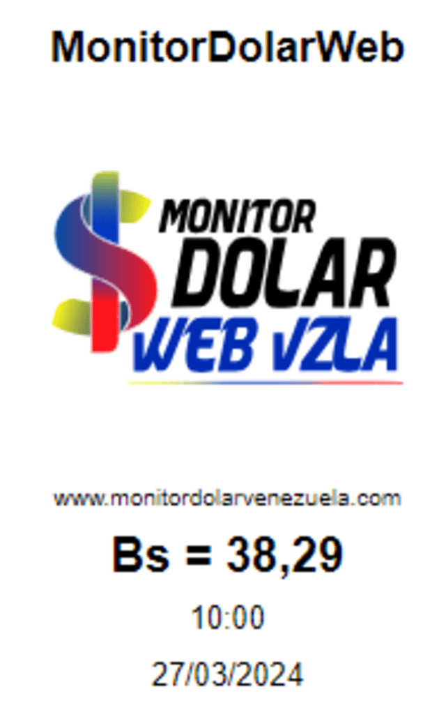 Monitor dólar 27 de marzo. Foto: monitordolarvenezuela.com<br>    