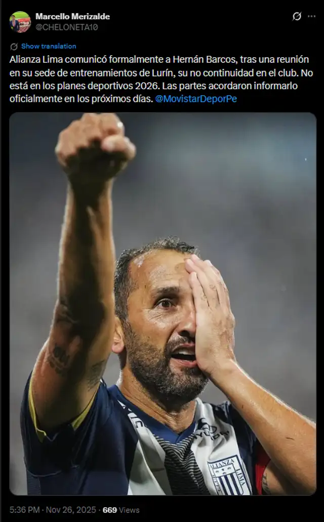 Hernán Barcos es el máximo goleador extranjero en la historia de Alianza Lima. Foto: Twitter.