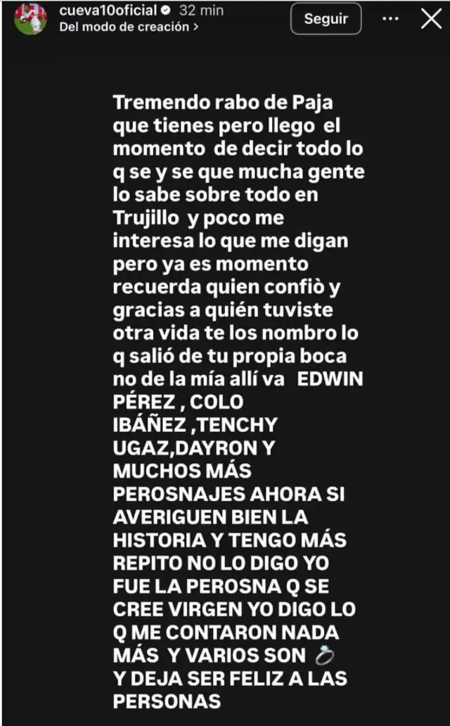 Mensaje de Christian Cueva Mensaje de Christian Cueva