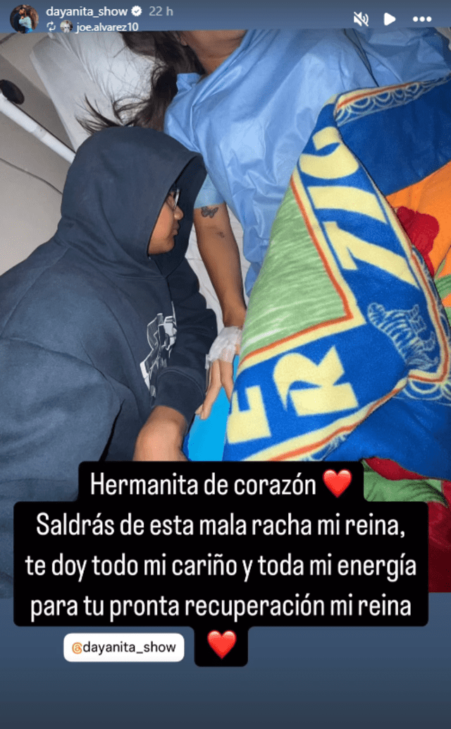 Amigo de Dayanita deseando que se recupere lo más rápido posible. Foto: Instagram. Amigo de Dayanita deseando que se recupere lo más rápido posible. Foto: Instagram.