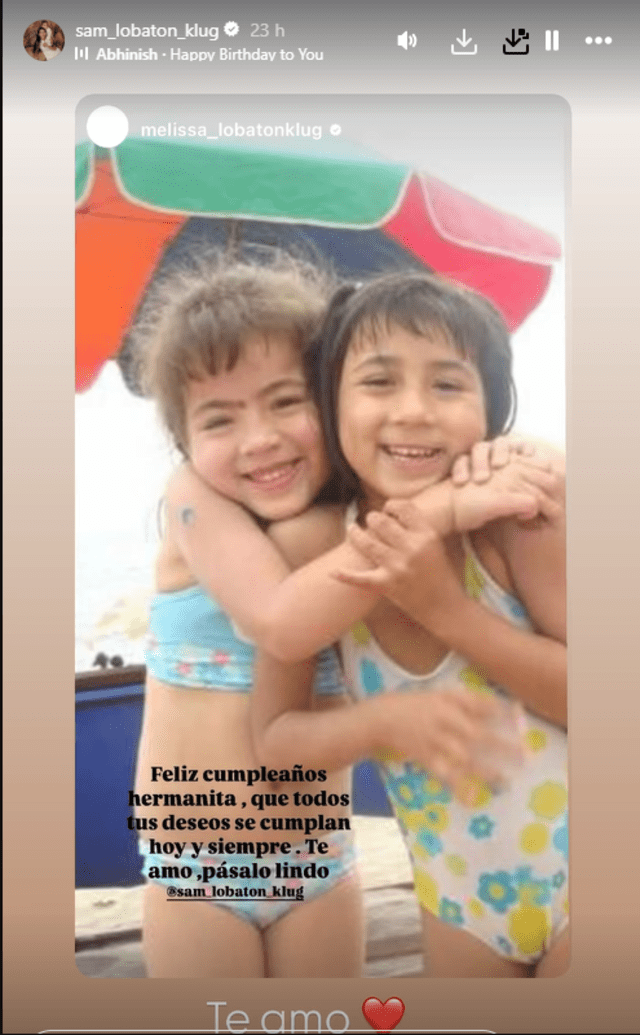 Foto de Samahara Lobatón y Melissa Lobatón de niñas. Foto: Instagram.    