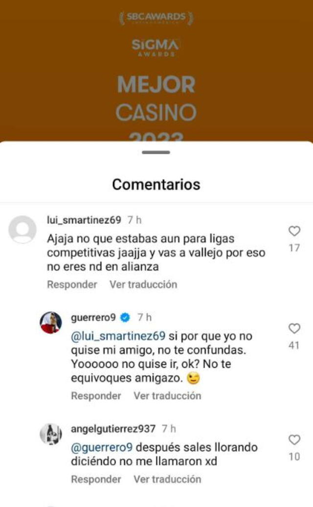 La respuesta de Guerrero a hincha que lo cuestionó. Foto: Instagram/Paolo Guerrero   