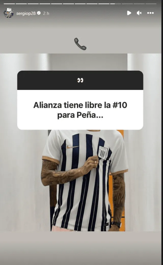 Sergio Peña en sus historias de Instagram. Foto: Instagram.   