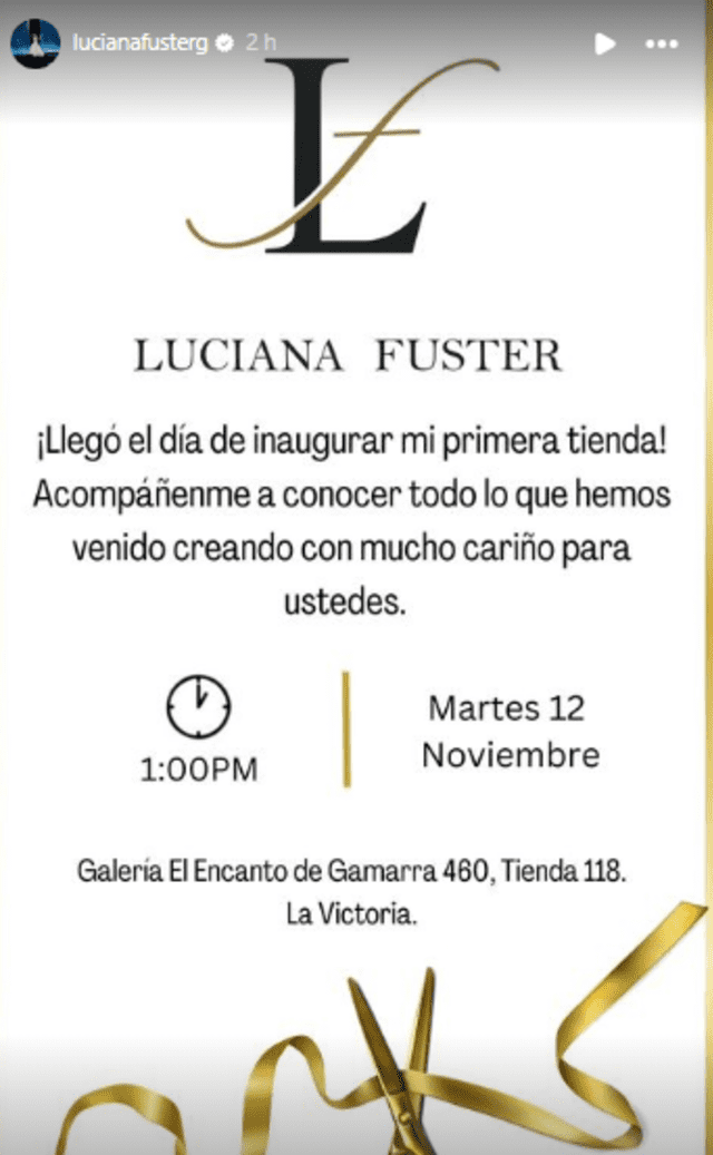 Luciana Fuster anunció la inauguración de su primera tienda en Gamarra.   