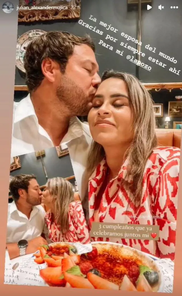  Ethel Pozo y Julián muestran su amor por redes sociales. Foto: Julián Alexander/Instagram    